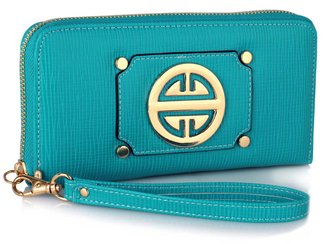 LSP1051 - Teal Purse/Wallet with Metal Decoration