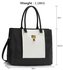 LS00415 - Black / White Women's Padlock Tote Bag
