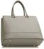 LS00415 - Grey / White Women's Padlock Tote Bag