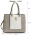 LS00415 - Grey / White Women's Padlock Tote Bag