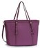 LS00424 - Purple Buckle Detail Tote Bag