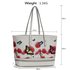 LS00460A - White Zip Detail  Butterfly Print Tote Bag