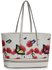 LS00460A - White Zip Detail  Butterfly Print Tote Bag
