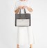 LS00366  - Wholesale & B2B Grey / White Front Pocket Grab Tote Handbag Supplier & Manufacturer