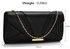 LSE00306- Black Flapover Clutch Purse