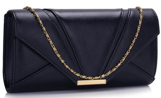 LSE00306- Navy Flapover Clutch Purse