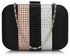 LSE00312 -  Black Clutch Bag With Diamante Decorative Strips