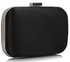 LSE00312 -  Black Clutch Bag With Diamante Decorative Strips