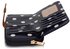 LSP1073 - Black - Polka Dots Printed zip purse