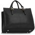 LS00366  - Black / Nude Front Pocket Grab Tote Handbag