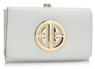 LSP1063 - White Purse/Wallet with Metal Decoration