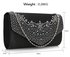 LSE00300 -  Wholesale & B2B Black Diamante Flap Clutch purse Supplier & Manufacturer