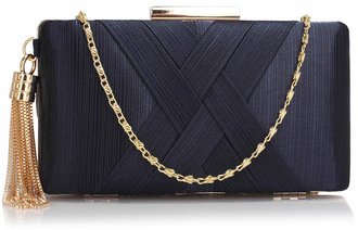 AGC00313 - Navy Tassel Clutch