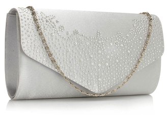 LSE00300 -  Wholesale & B2B Silver Diamante Flap Clutch purse Supplier & Manufacturer