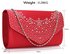 LSE00300 -  Red Diamante Flap Clutch purse