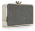 LSE0050A - Black / Silver Hard Metal Box Clutch