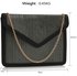 LSE00310 -  Black Flap Clutch purse