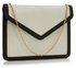 LSE00310 -  Black/ White Flap Clutch purse