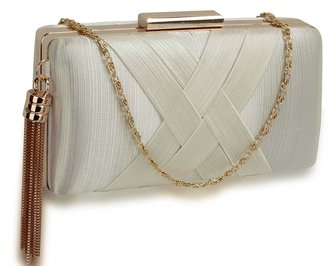 LSE00313 - Wholesale & B2B  Ivory Tassel Clutch Supplier & Manufacturer