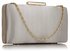 LSE00314 - Silver Satin Clutch Evening Bag