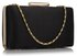 LSE00314 - Black Satin Clutch Evening Bag