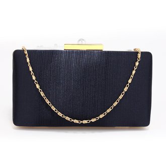 AGC00314 - Navy Satin Clutch Evening Bag