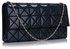 LSE00316 - Navy Flap Clutch Bag