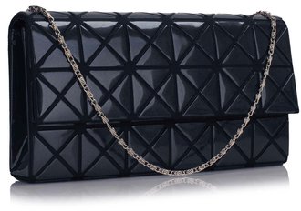 LSE00316 - Navy Flap Clutch Bag