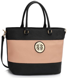 LS00406A - Black / Nude Shoulder Handbag