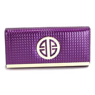LSP1058A - Purple Purse / Wallet With Metal Detail