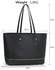 LS00460 - Wholesale & B2B Black /White Zip Detail Large Tote Bag Supplier & Manufacturer