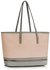 LS00460 - Grey / Nude Zip Detail Large Tote Bag