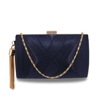 AGC00318 - Navy Tassel Clutch