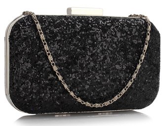 LSE00323 - Black Sequin Clutch