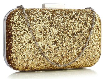 LSE00323 - Gold Sequin Clutch